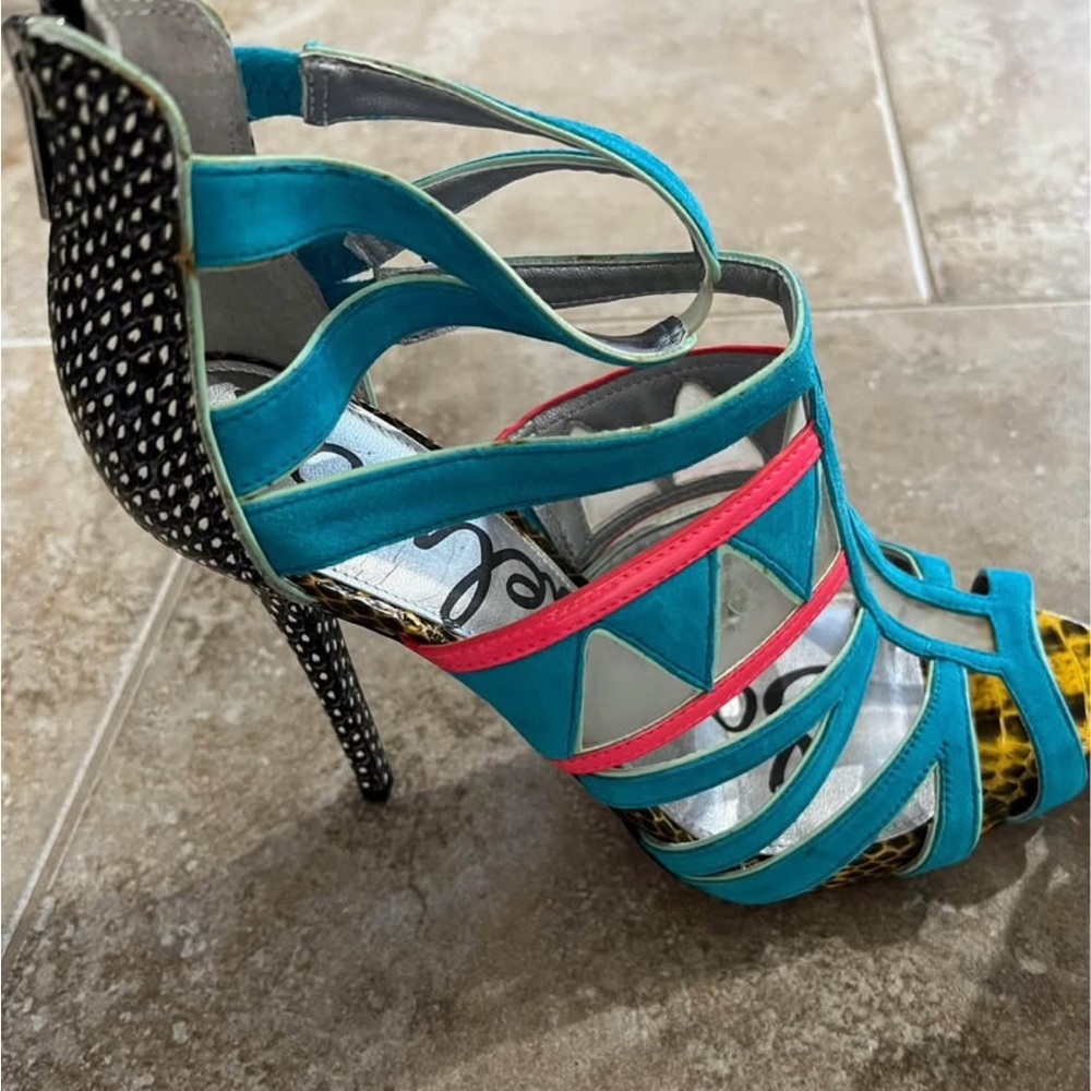 Sam Edelman Turquoise and Pink Stiletto Heels